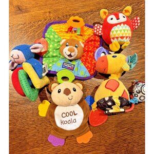 5pc. Mixed Lot Of BABY TOYS Teether Crib Stroller Sensory Rattle Toys